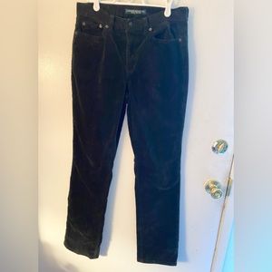 Lauren Ralph Lauren corduroy forest green boot leg pants 6 Waist 30” Inseam 31”